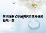 株洲提取公积金购买再交易住房新规一览