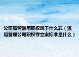 公司高管滥用职权属于什么罪（滥用管理公司职权罪立案标准是什么）