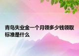 青岛失业金一个月领多少钱领取标准是什么