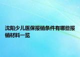 沈阳少儿医保报销条件有哪些报销材料一览