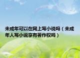 未成年可以在网上写小说吗（未成年人写小说享有著作权吗）