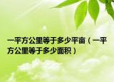 一平方公里等于多少平亩（一平方公里等于多少面积）