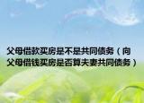 父母借款买房是不是共同债务（向父母借钱买房是否算夫妻共同债务）