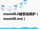 msxml6.0被系统保护（msxml6.msi）