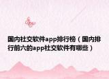 国内社交软件app排行榜（国内排行前六的app社交软件有哪些）