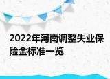 2022年河南调整失业保险金标准一览