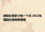 德阳社保多少钱一个月 2022年德阳社保缴费明细