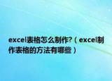 excel表格怎么制作?（excel制作表格的方法有哪些）
