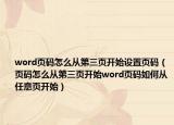 word页码怎么从第三页开始设置页码（页码怎么从第三页开始word页码如何从任意页开始）