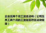 企业压两个月工资合法吗（公司压员工两个月的工资是否符合法律规定）