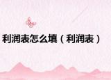 利润表怎么填（利润表）