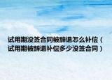 试用期没签合同被辞退怎么补偿（试用期被辞退补偿多少没签合同）