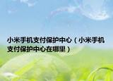 小米手机支付保护中心（小米手机支付保护中心在哪里）