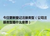 今日更新登记注册类型（公司注册类型是什么意思）