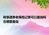 皖事通养老保险记录可以查询吗在哪里查询