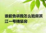 谁能告诉我怎么验房滨江一号精装房