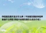 微信朋友圈不显示怎么弄（不发朋友圈的微信界面是什么样的 微信不发朋友圈怎么显示介绍）