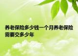 养老保险多少钱一个月养老保险需要交多少年