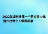 2022年湖州社保一个月交多少钱 湖州社保个人缴费标准