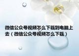 微信公众号视频怎么下载到电脑上去（微信公众号视频怎么下载）