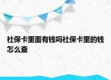 社保卡里面有钱吗社保卡里的钱怎么查