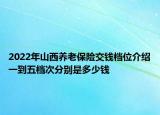 2022年山西养老保险交钱档位介绍一到五档次分别是多少钱
