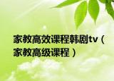 家教高效课程韩剧tv（家教高级课程）