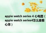 apple watch series 4 心电图（apple watch series4怎么查看心率）