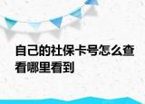 自己的社保卡号怎么查看哪里看到