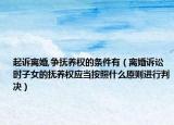 起诉离婚,争抚养权的条件有（离婚诉讼时子女的抚养权应当按照什么原则进行判决）