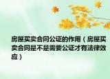 房屋买卖合同公证的作用（房屋买卖合同是不是需要公证才有法律效应）