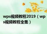 wps视频教程2019（wps视频教程全集）