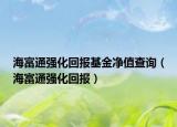 海富通强化回报基金净值查询（海富通强化回报）