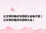 公文写作格式与范例大全电子版（公文写作格式与范例大全）