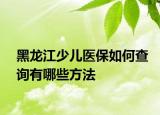 黑龙江少儿医保如何查询有哪些方法