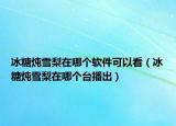 冰糖炖雪梨在哪个软件可以看（冰糖炖雪梨在哪个台播出）