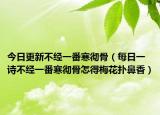 今日更新不经一番寒彻骨（每日一诗不经一番寒彻骨怎得梅花扑鼻香）