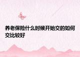 养老保险什么时候开始交的如何交比较好