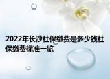 2022年长沙社保缴费是多少钱社保缴费标准一览