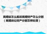 离婚该怎么起诉离婚财产怎么分割（离婚诉讼财产分割怎样处理）
