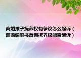 离婚孩子抚养权有争议怎么起诉（离婚调解书反悔抚养权能否起诉）