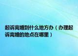 起诉离婚到什么地方办（办理起诉离婚的地点在哪里）