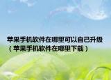 苹果手机软件在哪里可以自己升级（苹果手机软件在哪里下载）