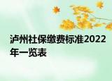 泸州社保缴费标准2022年一览表