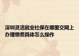 深圳灵活就业社保在哪里交网上办理缴费具体怎么操作