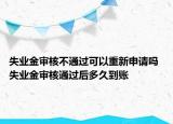 失业金审核不通过可以重新申请吗 失业金审核通过后多久到账
