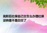 离职后社保自己交怎么办理社保没转是不是白交了