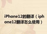 iPhone12的翻译（iphone12翻译怎么使用）