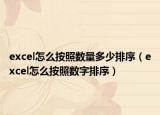 excel怎么按照数量多少排序（excel怎么按照数字排序）