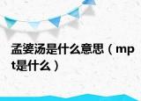 孟婆汤是什么意思（mpt是什么）